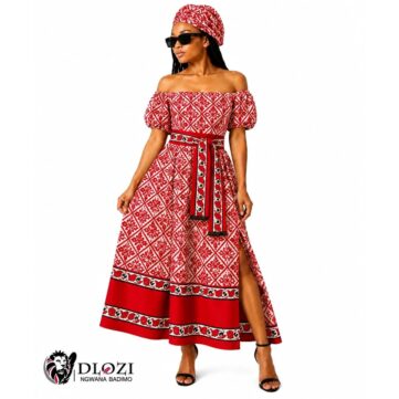 Maroon Njeti Dress styl 1