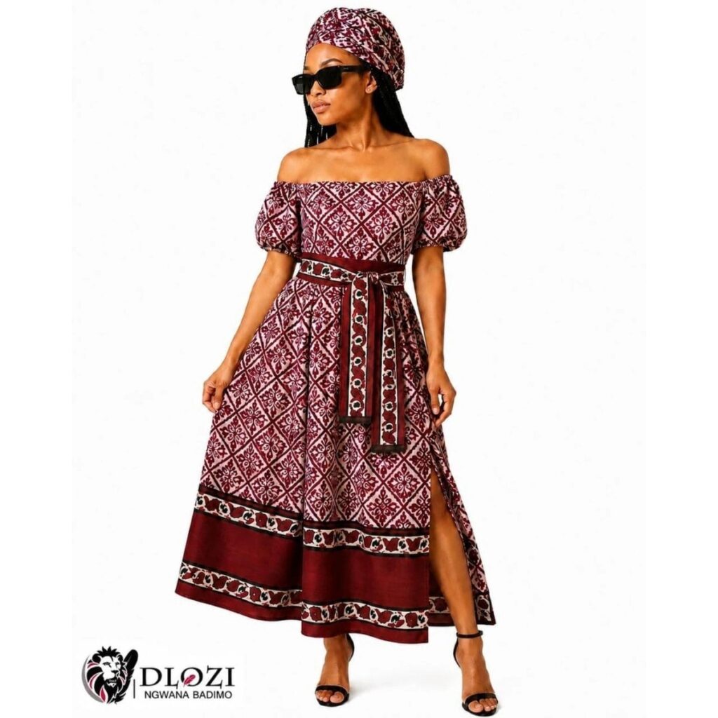 Maroon Njeti Dress styl 1