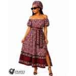 Maroon Njeti Dress styl 1
